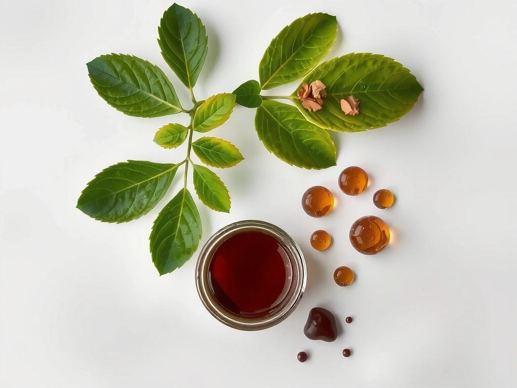 High-quality, minimalist image of natural ingredients blending for health and beauty